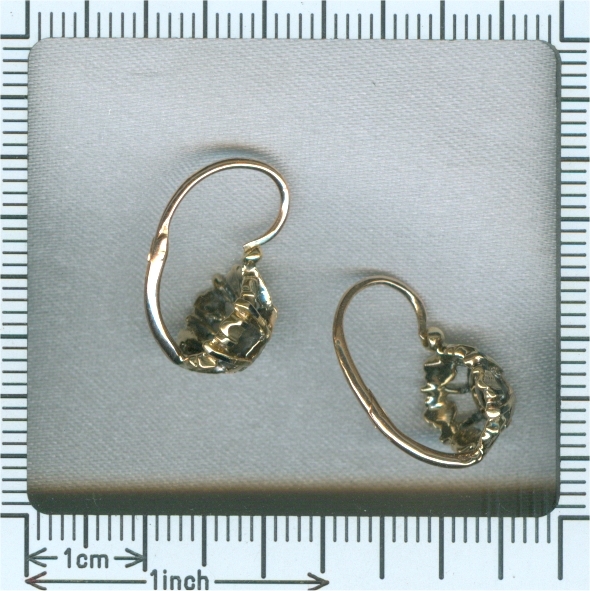 Antique diamond earrings with enamel France Mid Nineteenth Century